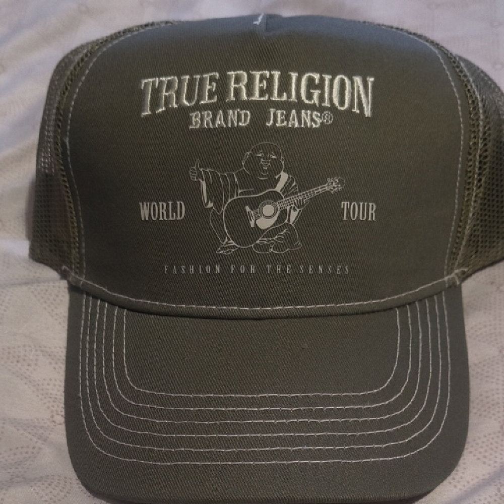 True Religion Green Graphic Trucker Hat